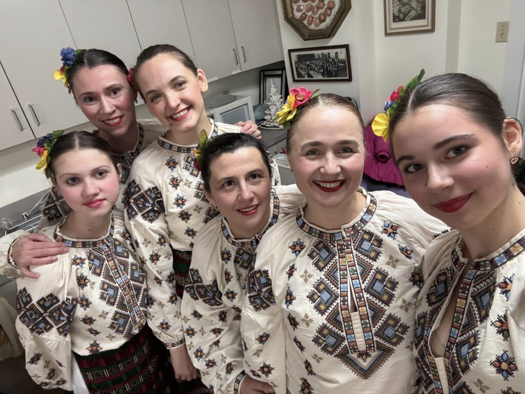 The dance group Mirya wearing costumes supported by United Way BC's United for Ukraine Local Love Fund.