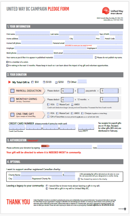 Cover of Payroll Pledge Form